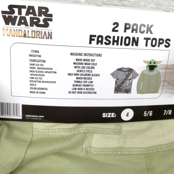 NWT Mandalorian 2pk T-Shirt Licensed Boys' Size 4 - Picture 8 of 8